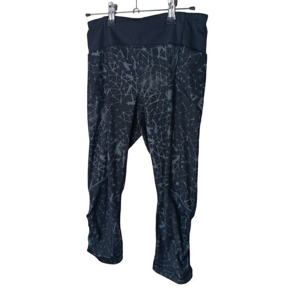 Lululemon Run Swift capris- black with astronomical flair- black and gray sz 4
